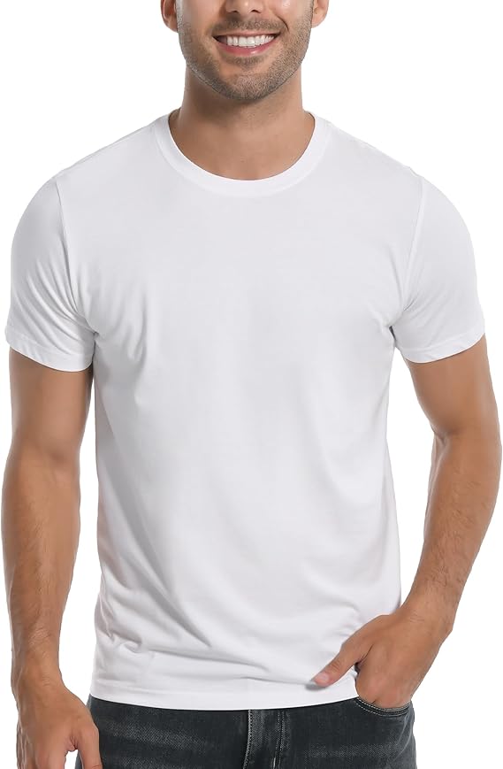 Premium 100% Cotton  White Crew Neck T-Shirt – Everyday Comfort &amp; Style,Unisex