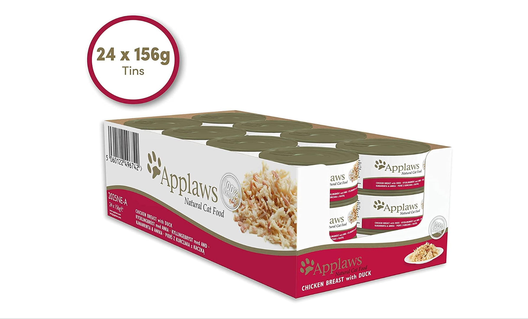 Applaws Natural Cat Food Chicken with Duck (156g Tin, Pack of 24)