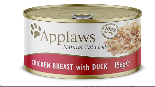 Applaws Natural Cat Food Chicken with Duck (156g Tin, Pack of 24)