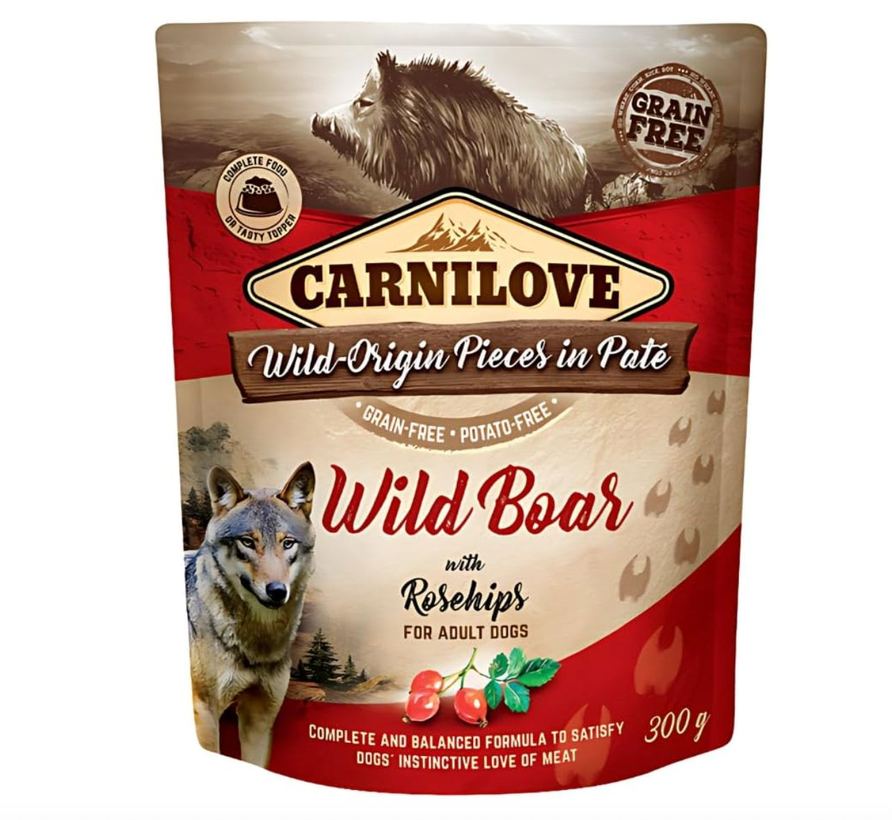 Carnilove Wild Boar With Rosehip For Adult Dogs (Wet Food Pouches) 12X300g