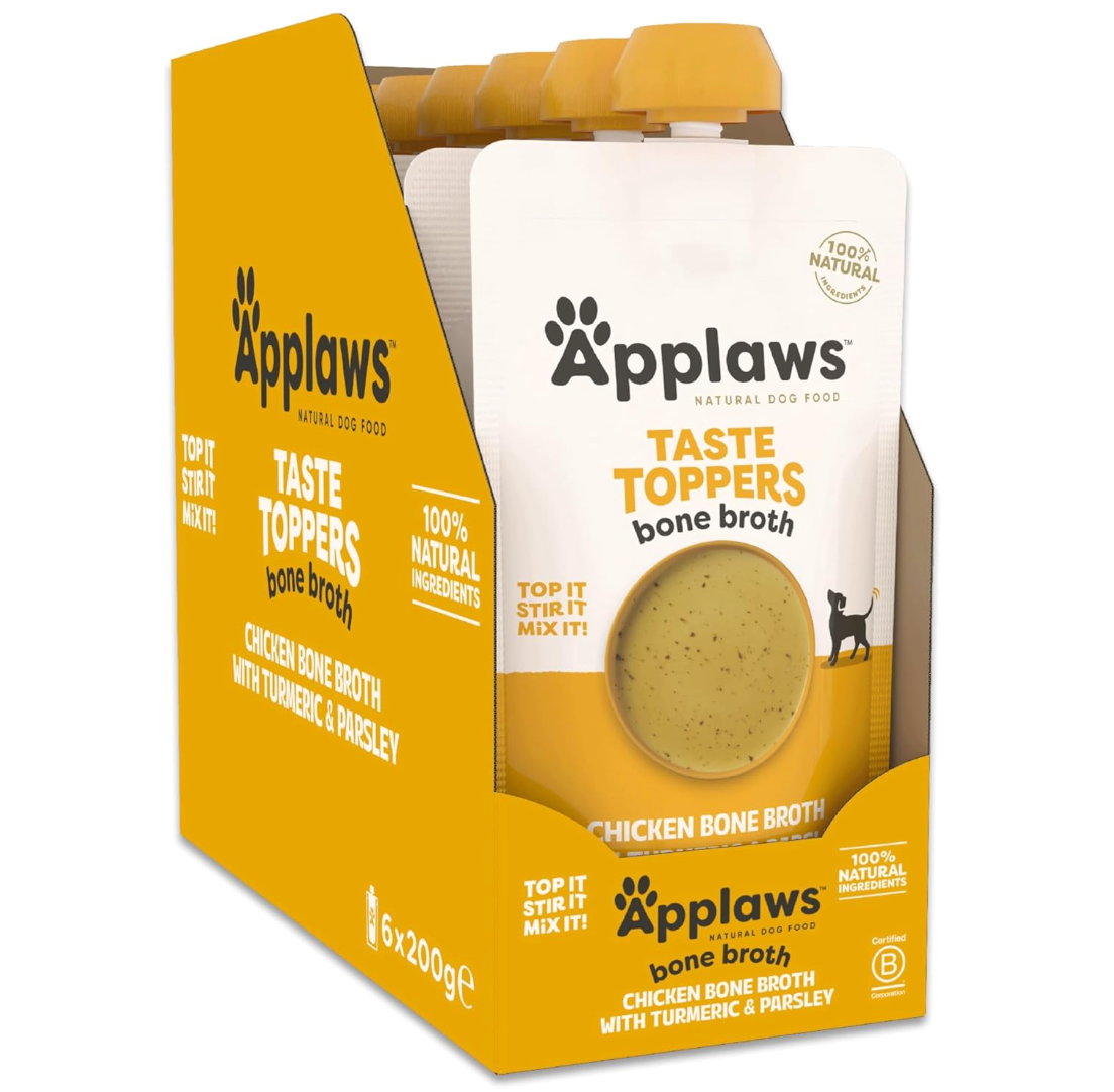 Applaws Taste Toppers Chicken Bone Broth with Turmeric & Parsley Wet Dog Food Pouch 200g