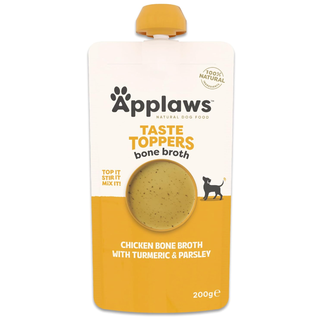 Applaws Taste Toppers Chicken Bone Broth with Turmeric & Parsley Wet Dog Food Pouch 200g