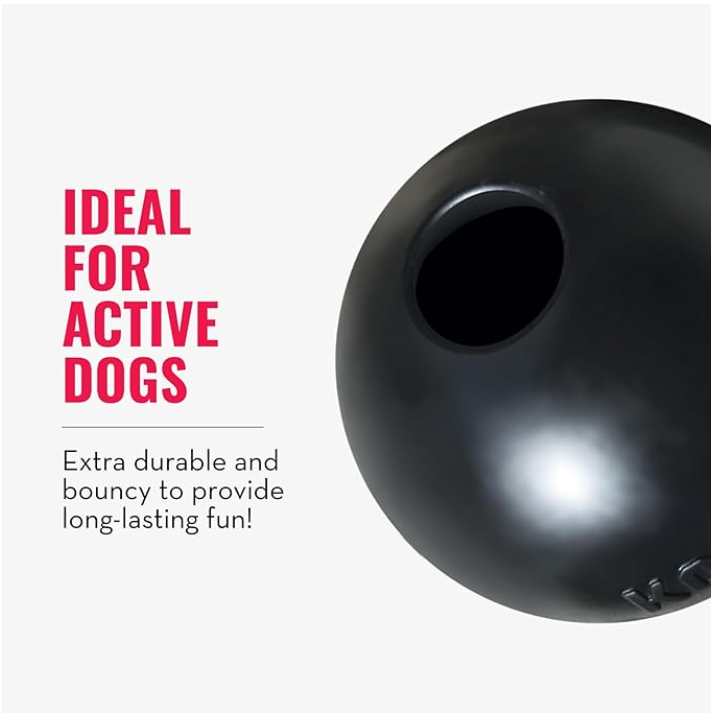 KONG - Extreme Ball - Durable Rubber Dog Toy for Power Chewers, Black - For Medium/Large Dogs