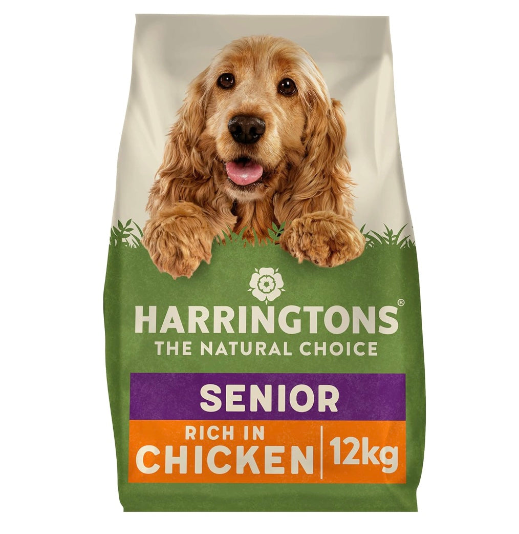 Harringtons Senior Complete Dry Dog Food Chicken &amp; Rice 12kg - Made with All Natural Ingredients